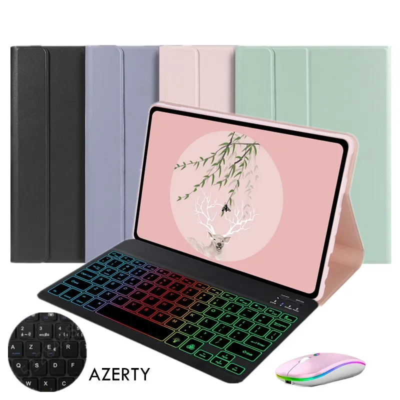 Custodia Per Tastiera Retroilluminata Arcobaleno Per Lenovo Tab P11 Gen 2 Xiaoxin Pad Plus 2023 Tb350Fu Tastiera Francese Clavier Azerty Da 11.5 Polli