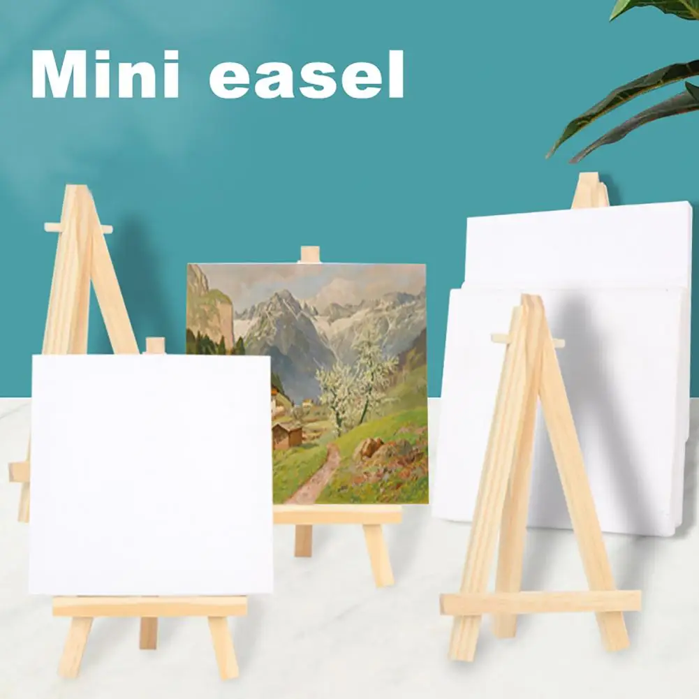 10 Pcs Oil Painting Board No Oil Leakage Triple Primed Wooden Mini Primer Stretch Canvas for Watercolor Acrylic Art Supplies
