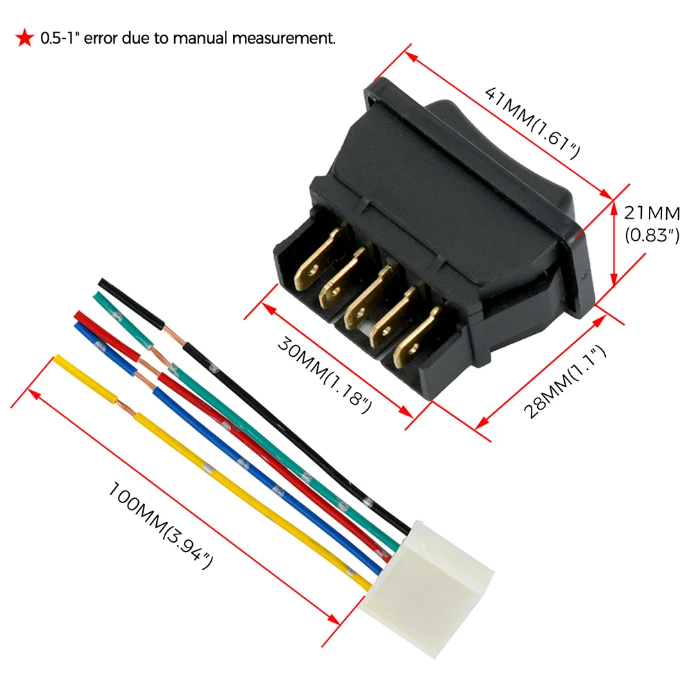 KFZ Fensterheber-Schalter 12V 10A Led beleuchtet Taster 5-Pin Universal