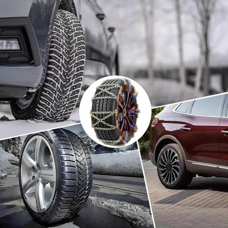 Snow Chains For Car Tires Steel Lawn Mower Tire Chains Automobile Rain Tire Truck Traction Chain For Snow Ice Road