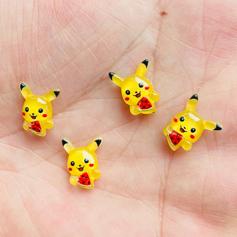 Resin Pikachu Ornament Jewelry Manicure Hairwear Accessories 50Pcs 10*12mm candy resin ornaments resin nail art crafts resin jewelry accessories cartoon animals nail art accessories cartoon animal nail art crafts resin embellishments