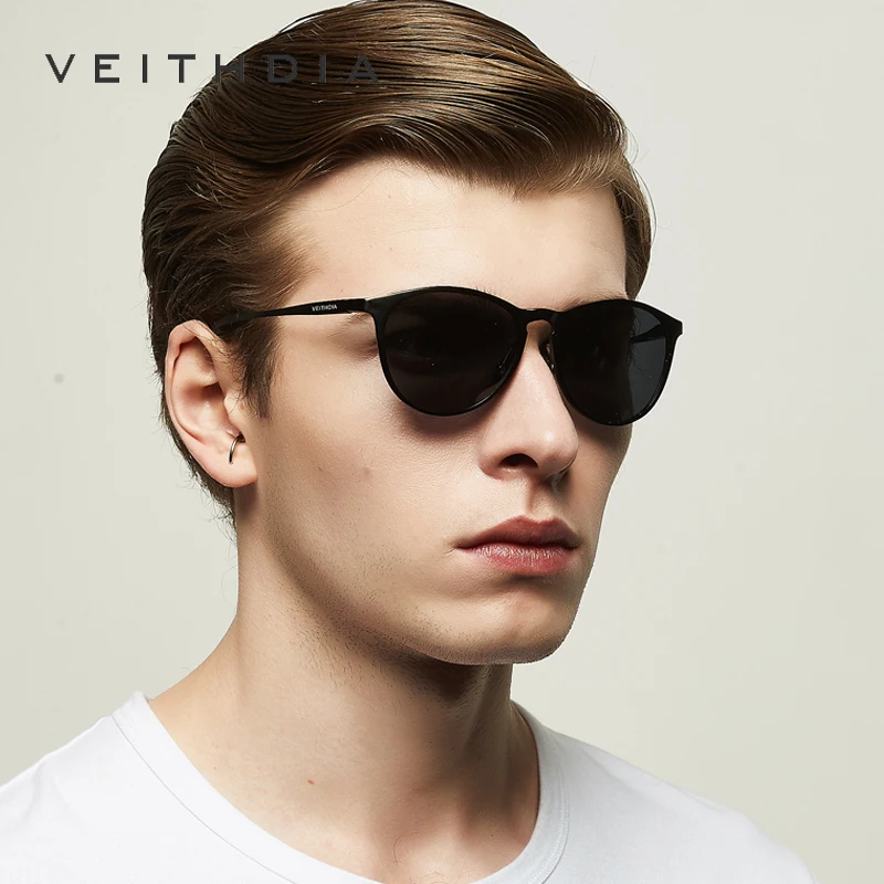 VEITHDIA 2022 NEW Retro Aluminum Magnesium Mirror Sunglasses Polarized