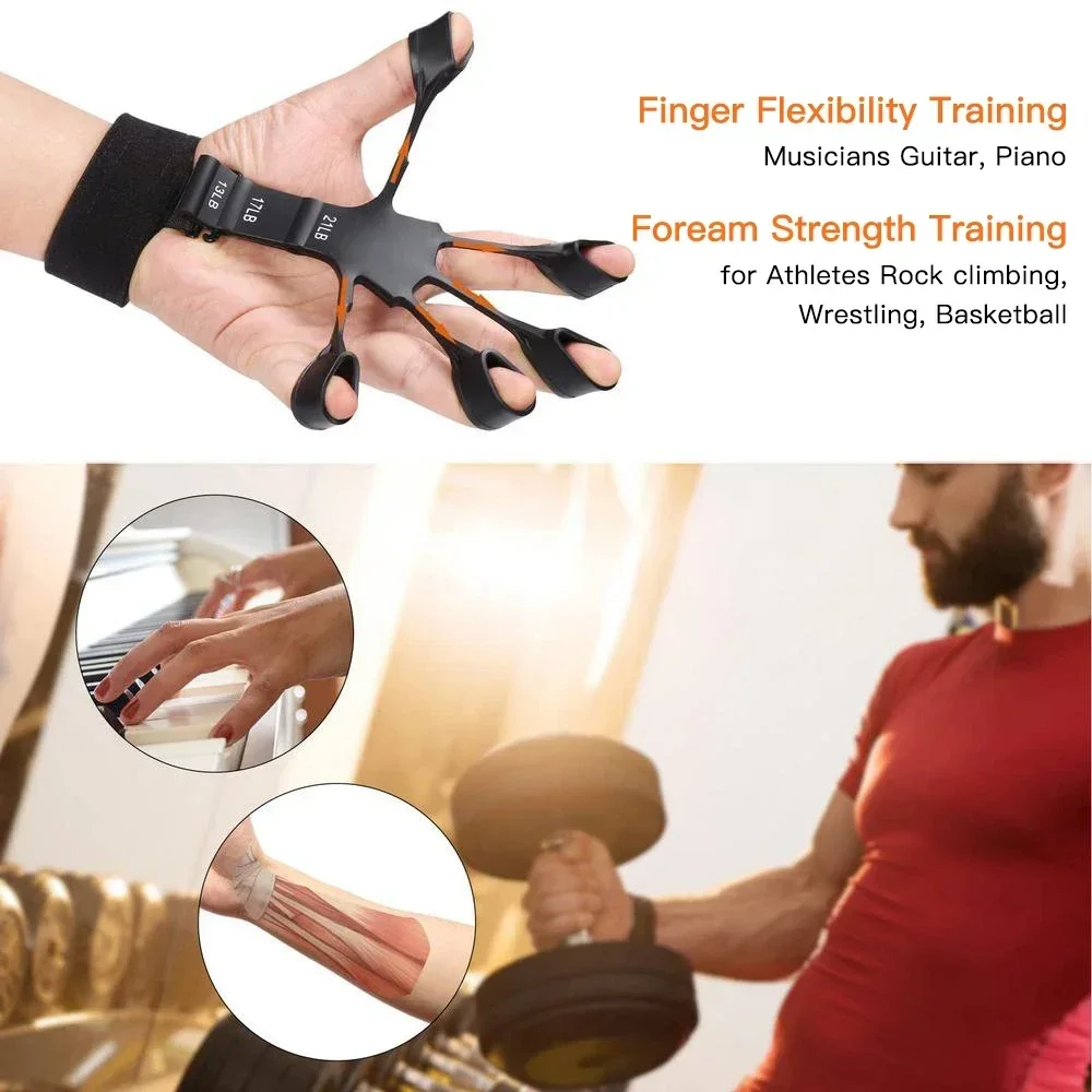 Expansor de silicona para dedo, ejercitador de agarre para dedo, camilla de entrenamiento para recuperación, herramienta física, fortalecedor de mano para paciente