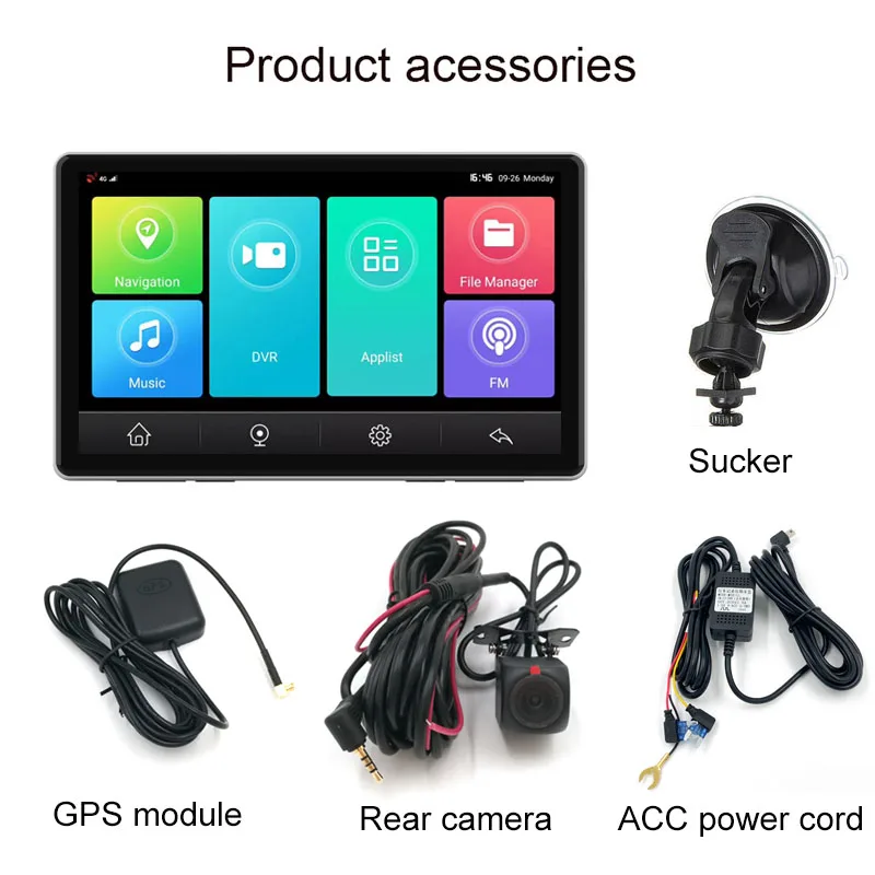 7 Inch 4G ADAS Android Car Mirror DVR GPS Dash Cam Dashboard Bluetooth WIFI Car Camera Driving Recorder G-Sensor Parking 2G+32G