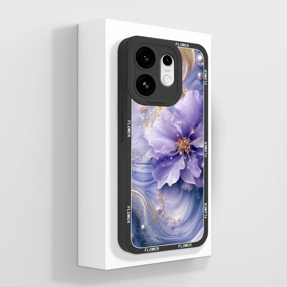 Elegant Chinese Ink Floral Soft Silicone Phone Case - Full Coverage Bumper Protection