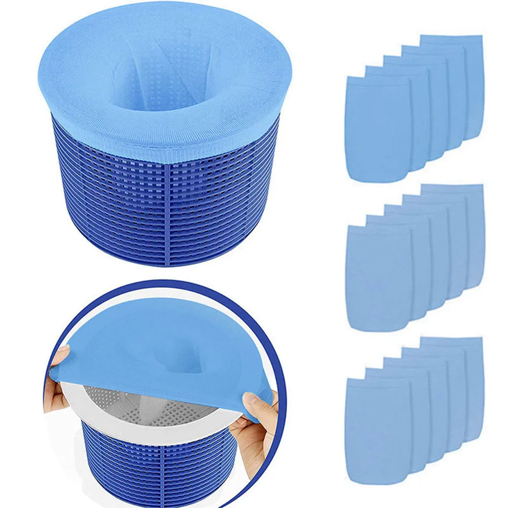 100-10PCS Pool Skimmer Socks Fish Tank Mesh Bag Round Swimming Pool Mesh Filter Cleans Debris and Leaves Baskets Filters