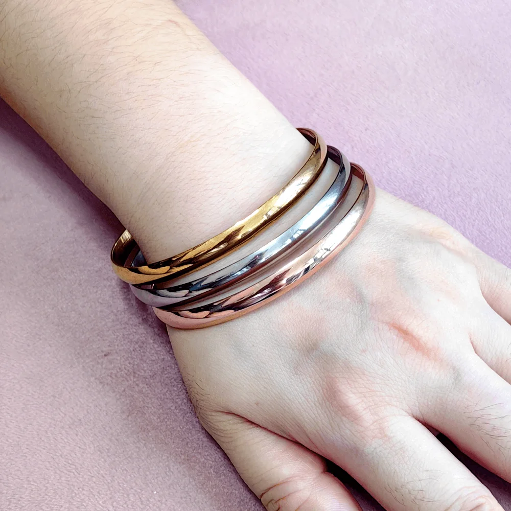 Gold Plated Stainless Steel Simple Bangle Bracelets for Women Girls Jewelry Birthday Gifts bangle bracelet stainless steel bracelet