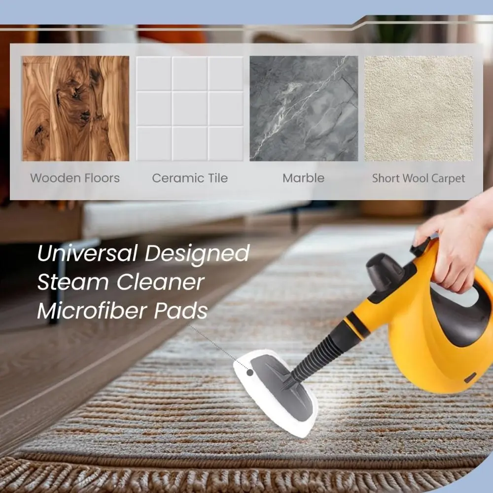 Confezione da 5 NUOVI cuscinetti per pulitore a vapore multiuso Cuscinetti per vapori riutilizzabili durevoli Panno per vapore in microfibra universale per bagno