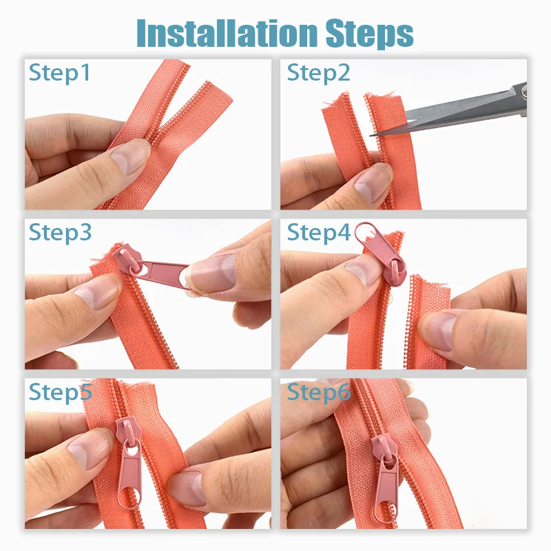 Colorful Nylon Coil Zipper Tape with Sliders for DIY Sewing and Garment Decoration
