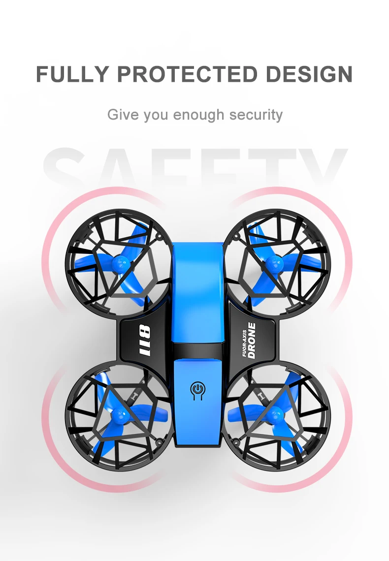 Description Picture 5 of itemProfessional Mini Drone 811 4K HD aerial camera WiFi FPV lights full enveloping shield quadcopter RC helicopter Children's toys