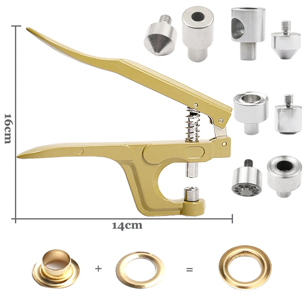 Brass Eyelets with Multifunctional Pliers Kit Leather Grommet Round Eye Rings for Shoes Bag Belt Scrapbooking 5mm/6mm/8mm/10mm eyelet grommet ring kit eyelet grommet ring grommet eyelet kit