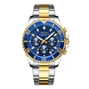 BIDEN Mens Chronograph Stainless Steel Strap Waterproof Date Quartz Watch, Business Casual Wrist Watches 1