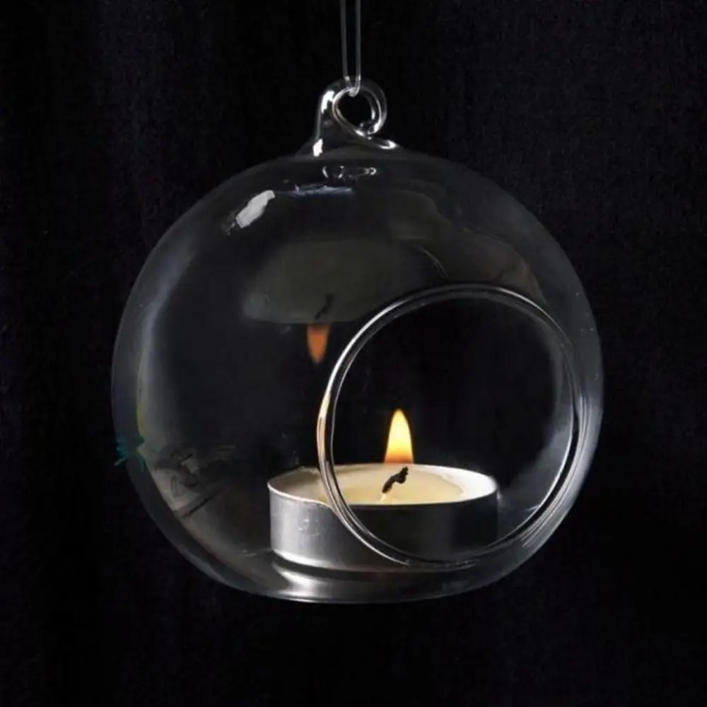 Transparent Hanging Glass Vases Ball Clear Hanging Tealight Holder 6/8/10/12/15cm Borosilicate Glass Glass Planter Moss 5