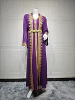Eid Muslim Women Party Dresses Jalabiya 2 Piece Set Embroidery Arab Long Robe Ramadan Morocco Dubai Abayas Islam Vestidos Kaftan 4