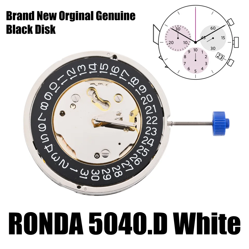 Kleinuhrwerk Quarz Ronda 5040.D KLS, CHR, Datum Bei 4