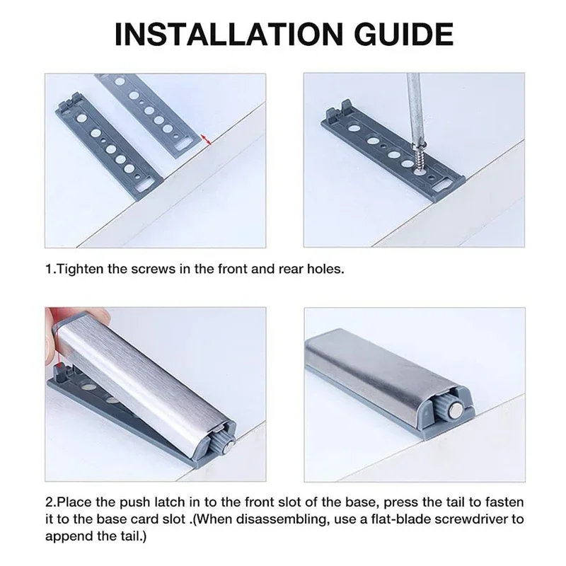 Cabinet door latch Push Latches for Cabinets 2 Pack Push To Open Cabinet Hardware Press Latch Kitchen Door Release Latch