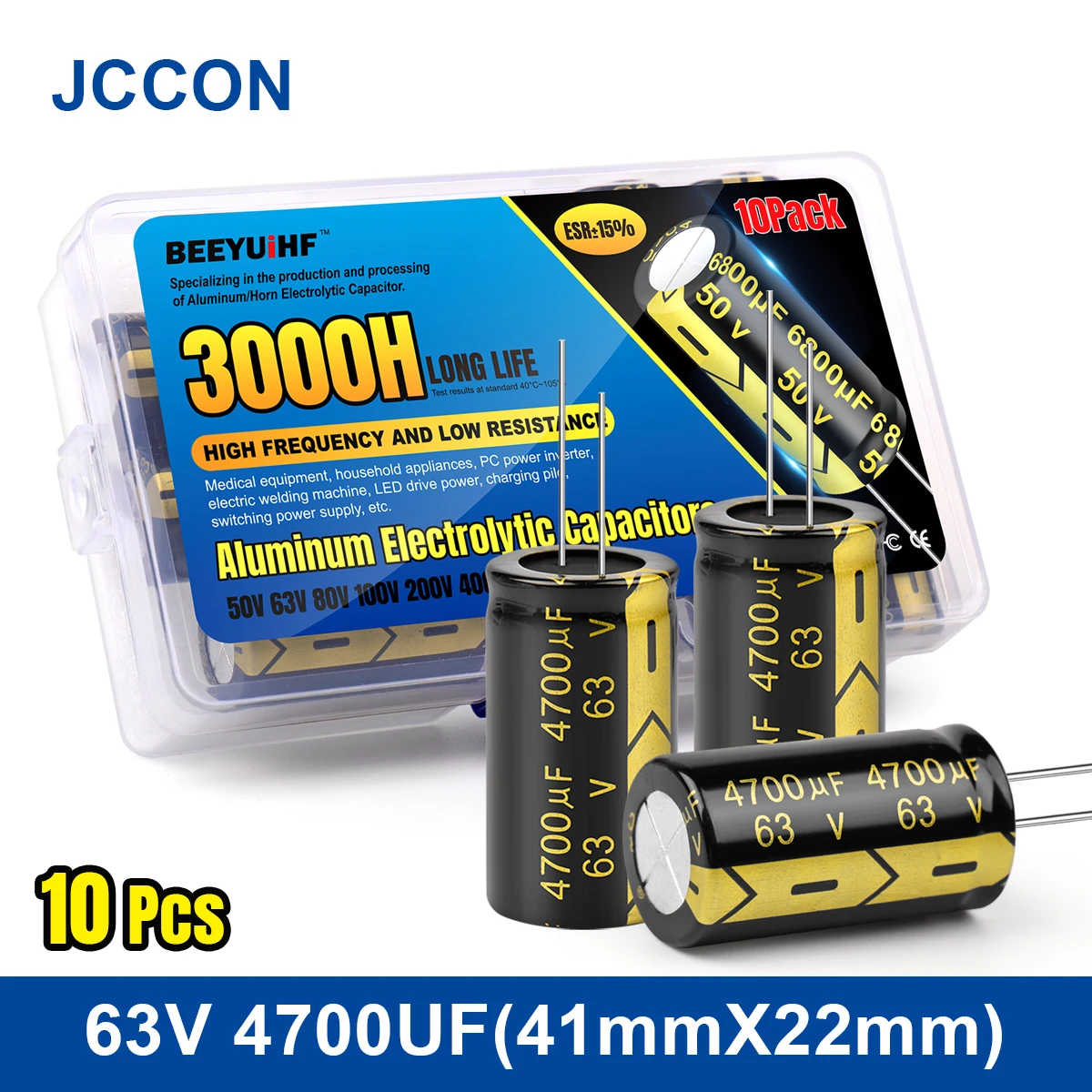 JCCON Aluminum Screw Electrolytic Capacitor 1000uF~47000uF Audio - Foto 9