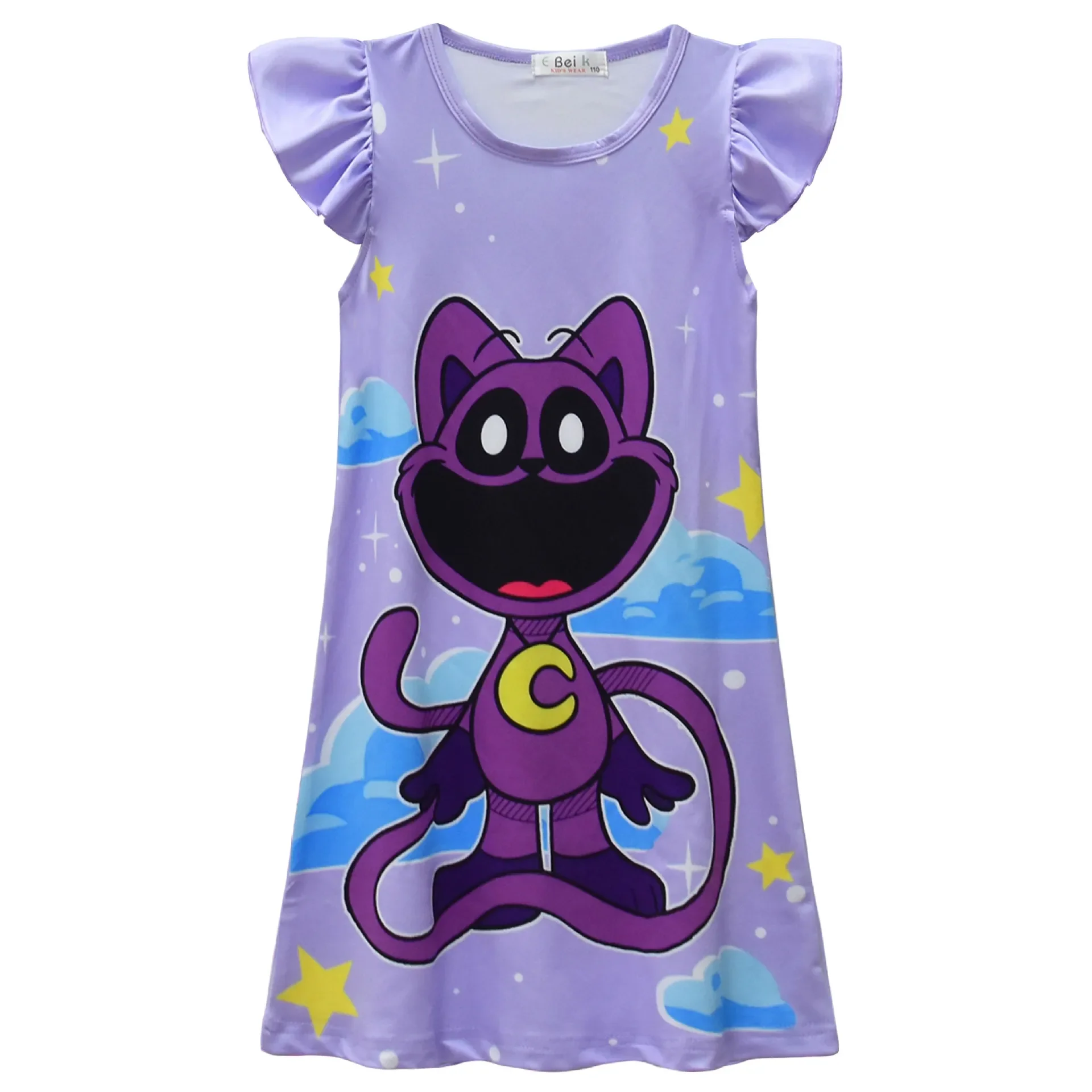 NEW Smiling Critters Summer Kids Girls Dress Night Nightgown Girl Catnap Cosplay Pajamas T-Shirt Long Nighty Children Clothing