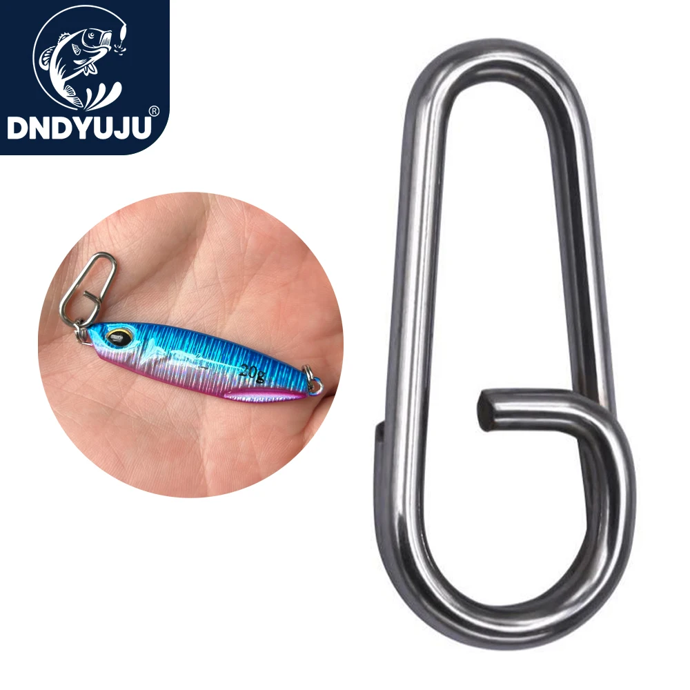 DNDYUJU 20-100pcs Stainless Steel Bent Dead Oval Split Rings Loop Lure  Fishing Connector Fishing Hook Snap Fake Bait Swivel Snap