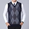 2025 New Fashion Brand Sweater For Mens Pullovers plaid Slim Fit Jumpers Knitred Vest Autumn Korean Style  Casual Men Clothes 5