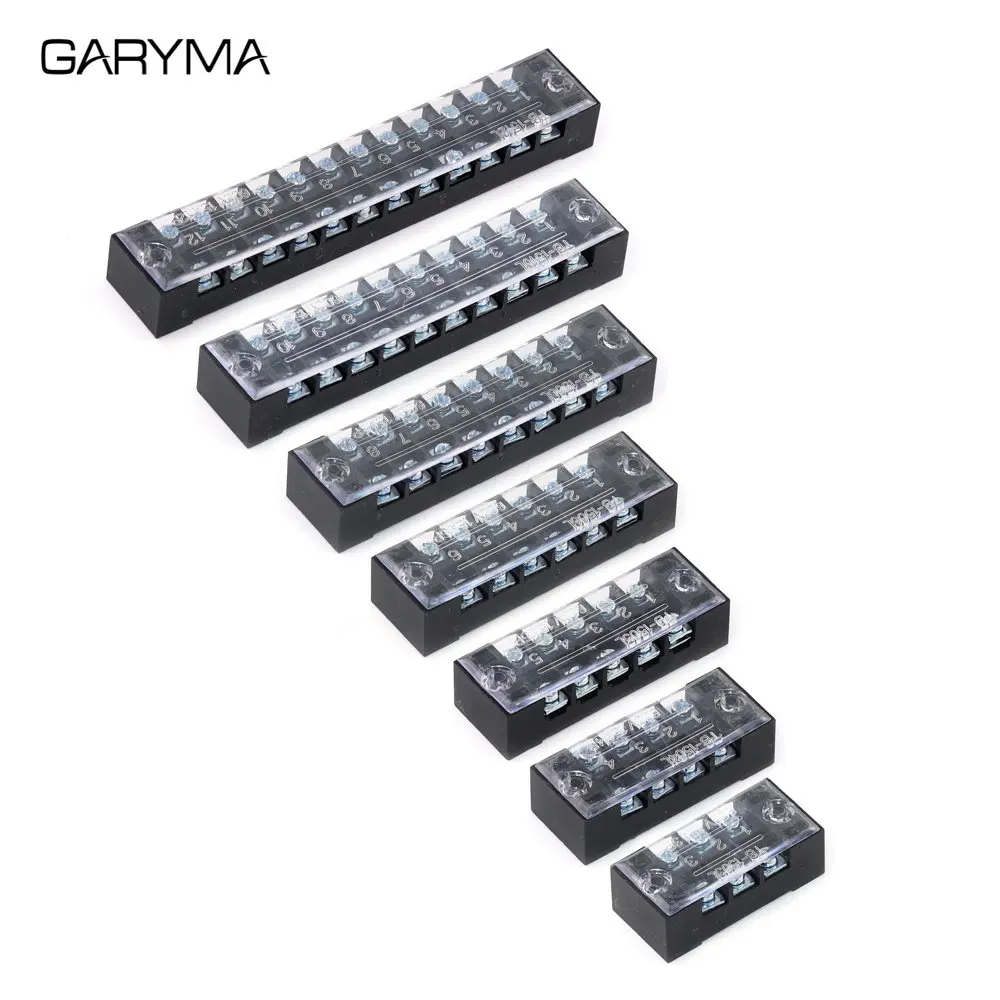Barrier Strip Terminal Block Dual Row Screw Wire Connector 600V 15A TB-1503 TB1504 TB1505 TB1506 TB1508 TB1510 TB1512