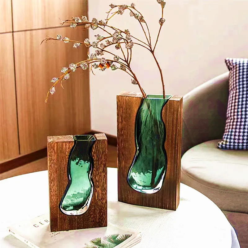 

New Chinese glass vase wholesale decoration home accessories living room porch hydroponic flower vase advanced soft decoration