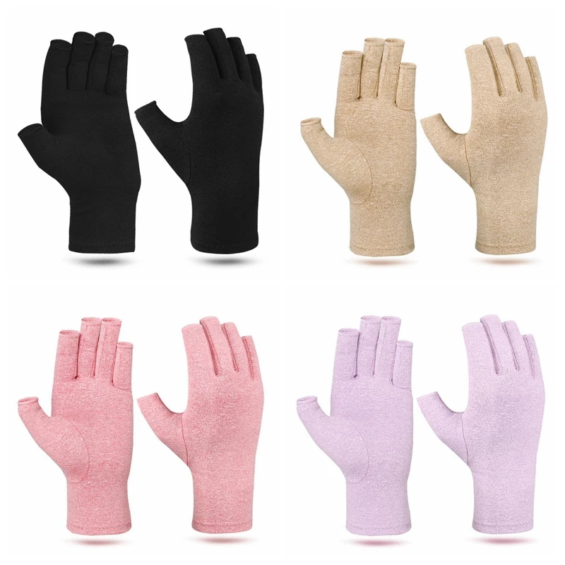 Compression Arthritis Gloves Joint Pain Relief Cotton Hand Wrist Support Women Men Therapy Wristband Fingerless Winter Warm