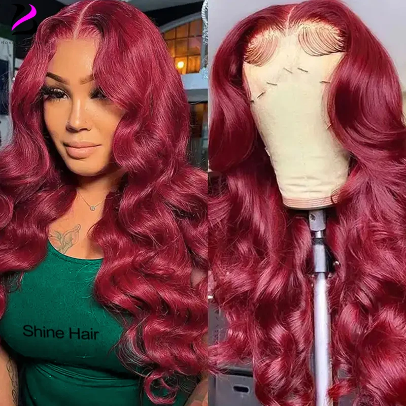 

99J Burgundy Body Wave Wigs 13x6 Lace Frontal Wigs Glueless HD Frontal Lace Wig Human Hair Ready To Go 13x4 Lace Wigs For Women