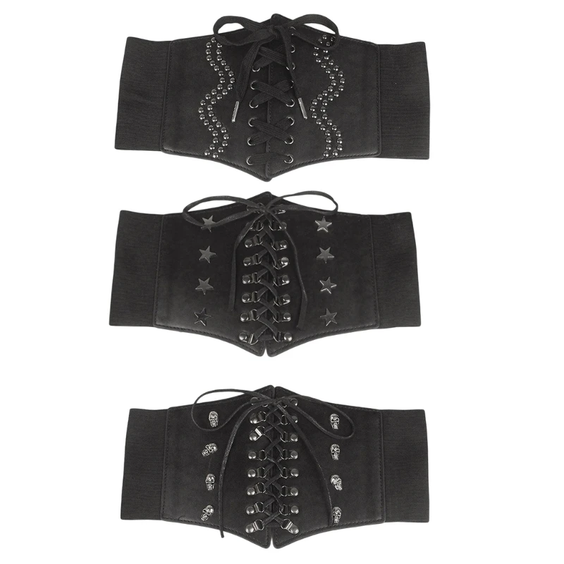 

Elastic Waist Belt for Dress Lace-up Corset Punk Underbust Wide Dress Belt Punk Corset Belt For Women Waist Cinchs Dropship