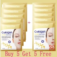 Lot de 10 masques faciaux coréens au collagène anti-rides – Atténue les ridules, anti-âge, raffermit la peau, hydrate et illumine 4