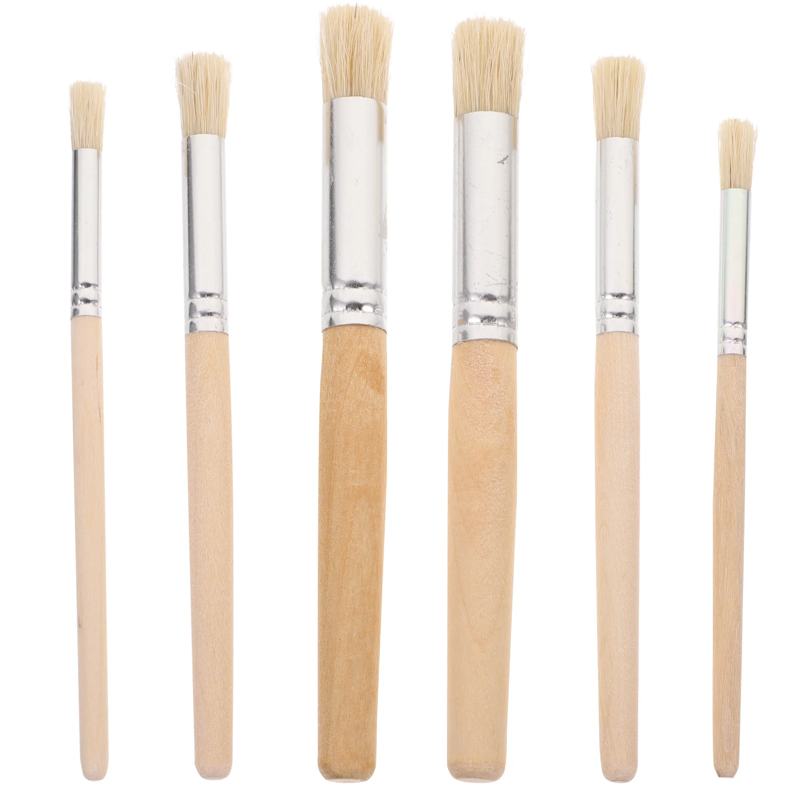 

6pcs Professional Round Pointed Tip Nylon Hair Wooden Handle Painting for Watercolor Oil Painting