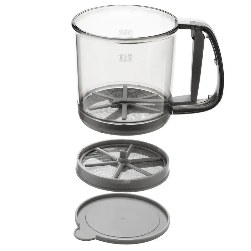 Flour Sifter Semi-automatic Handheld Plastic Powder Sifter Kitchen Gadget 1 Pcs