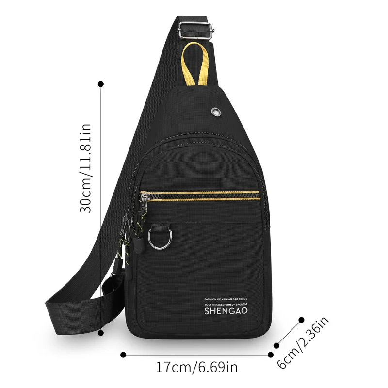 Men's crossbody bag, chest bag, shoulder bag, suitable for business commuting, vacation travel, hiking and cycling, outdoor spor