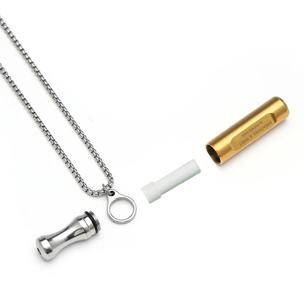 Stainless Steel Mindfulness Breathing Necklace for Anxiety and Stress Relief