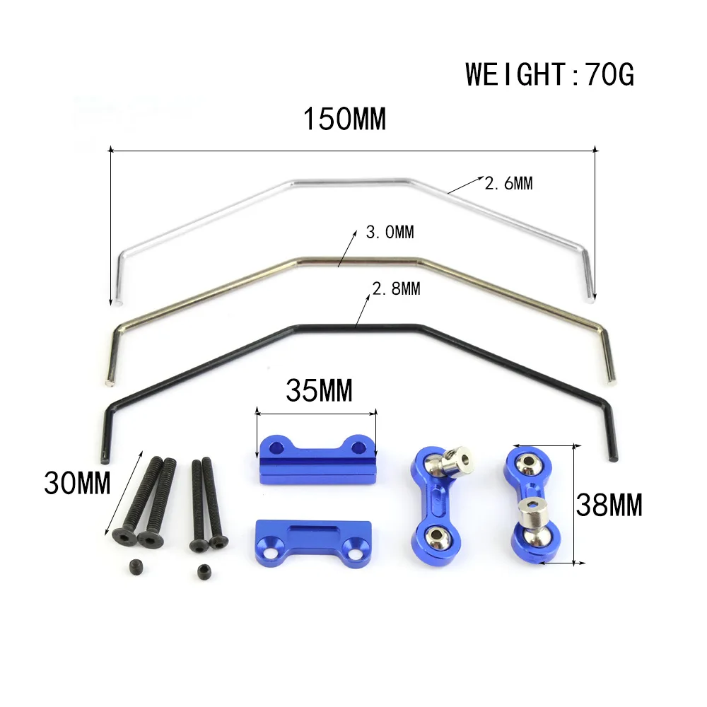 Vorderer und hinterer breiter Stabilisator Stabilisator Kit für Traxxas  Slash 2WD 1/10 RC Auto Upgrades Teile Acc