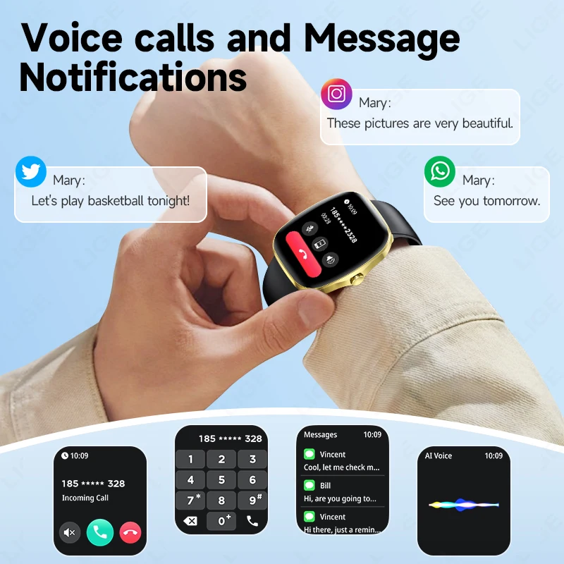 LIGE NEW Smart Watch Women Men Lady Gift Sports Fitness Watches Heart Rate Monitor Waterproof Smartwatch For Phones Android IOS