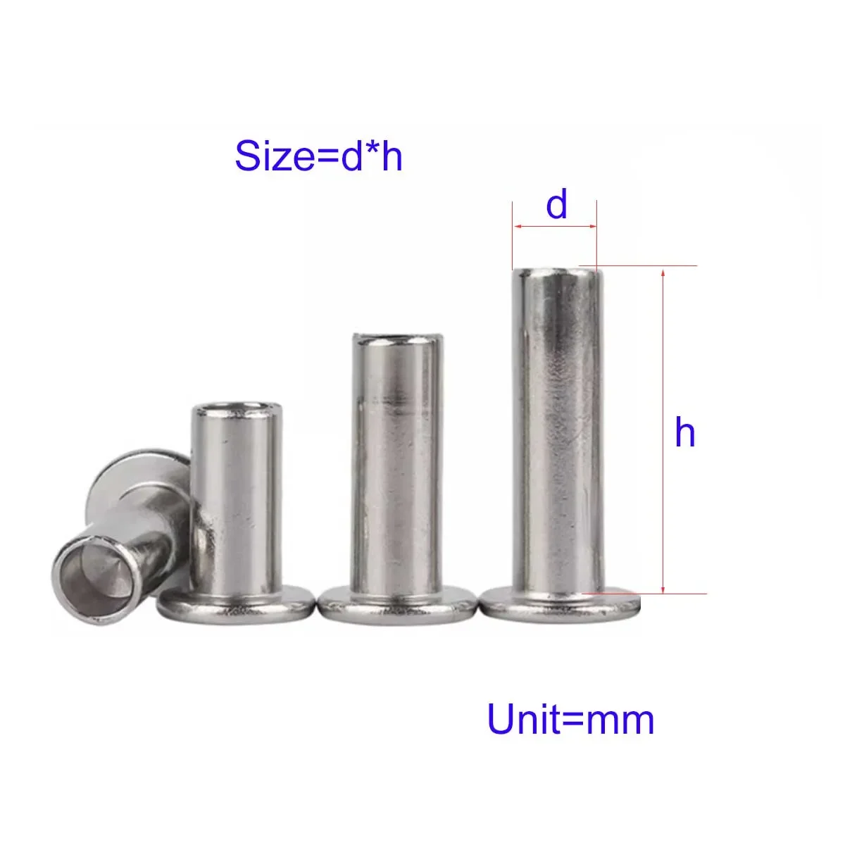 M5M6M8 304 Stainless Steel Flat Head Semi Hollow Rivet