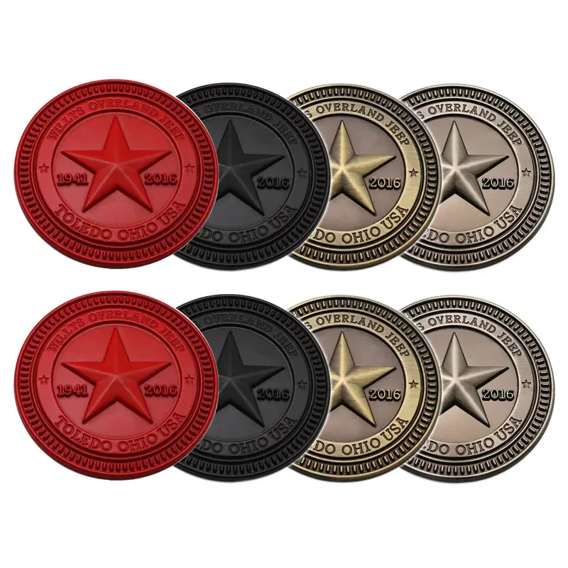 Per Jeep Wrangler Rubicon Compass Patriot Cherokee 3D Metal 75Th Anniversary Car Sticker Pentagram Badge Body Sticker