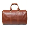 ROOG Vintage Leather Travel Tote Bag With A Roomy Interior That Easily Fits Your Essentials, Combining Style And Practicality 3
