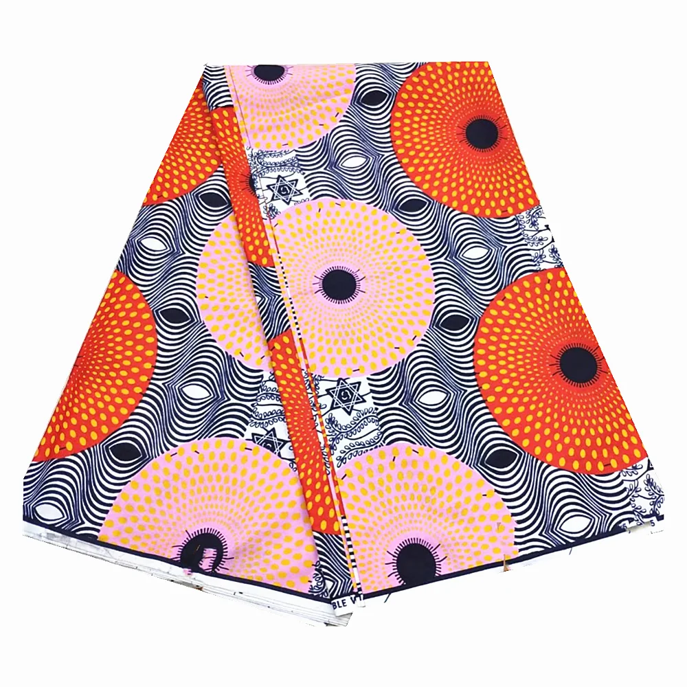 

2022 High Quality African batik Fabric Real Wax Ankara Prints 100% Cotton Tissus wax African for sewing material 6 yards F4-11