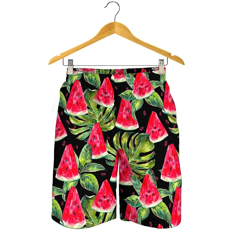 

Cartoon Watermelon 3D Printed Beach Shorts Men Fruits Pattern Surf Board Shorts Summer Swimming Trunks Quick Dry Ice Shorts
