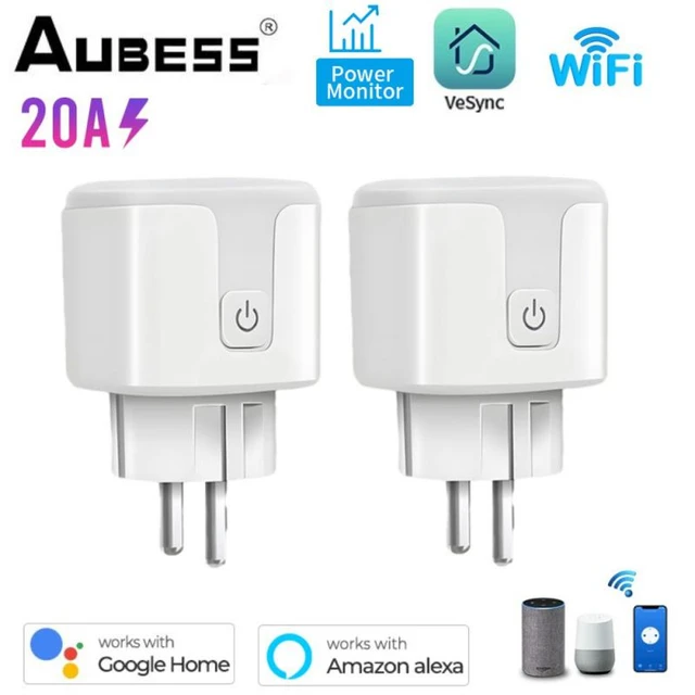 Vesync WiFi Smart Plug 20A EU Socket Adapter Smart Home With Power Monitor  Timing Remote Comtrol Works with Alexa Google Home - AliExpress