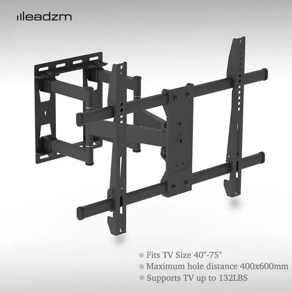 TMDS-106 最大VES 400x600mm 壁挂电视架 60kg 可调节角度 5° 40~75 inch电视 黑色-18