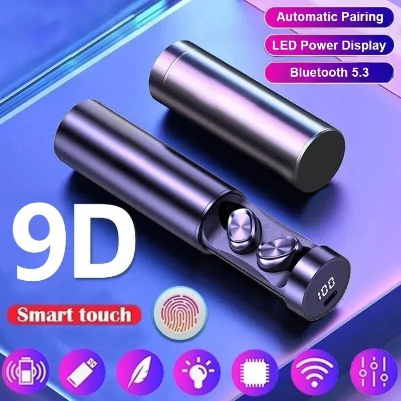 C1 TWS Wireless Earbuds Bluetooth Headphones 9D Sound Waterproof Earphones LED Display Sports Music Headset Built-in Microfon