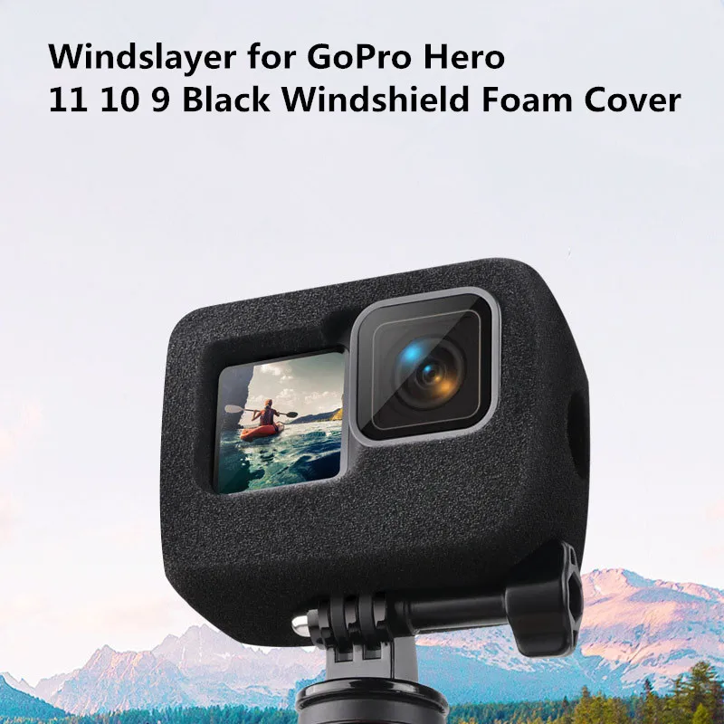 Winddichte Windschaum-Rauschunterdrückungs-Abdeckung für Gopro 13 12 11 10 9, Schaumstoff-Windschutzscheibe, schwarzer Kameraschwamm, schützt Zubehör – Detail 8