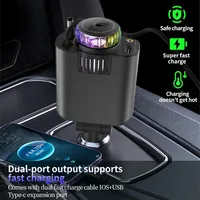 Upgraded Fashionable 5 in 1 Car Charger with Two Expansion Cables and Multifunctional Cigarette Lighter Plug for Fragrance Spray 1