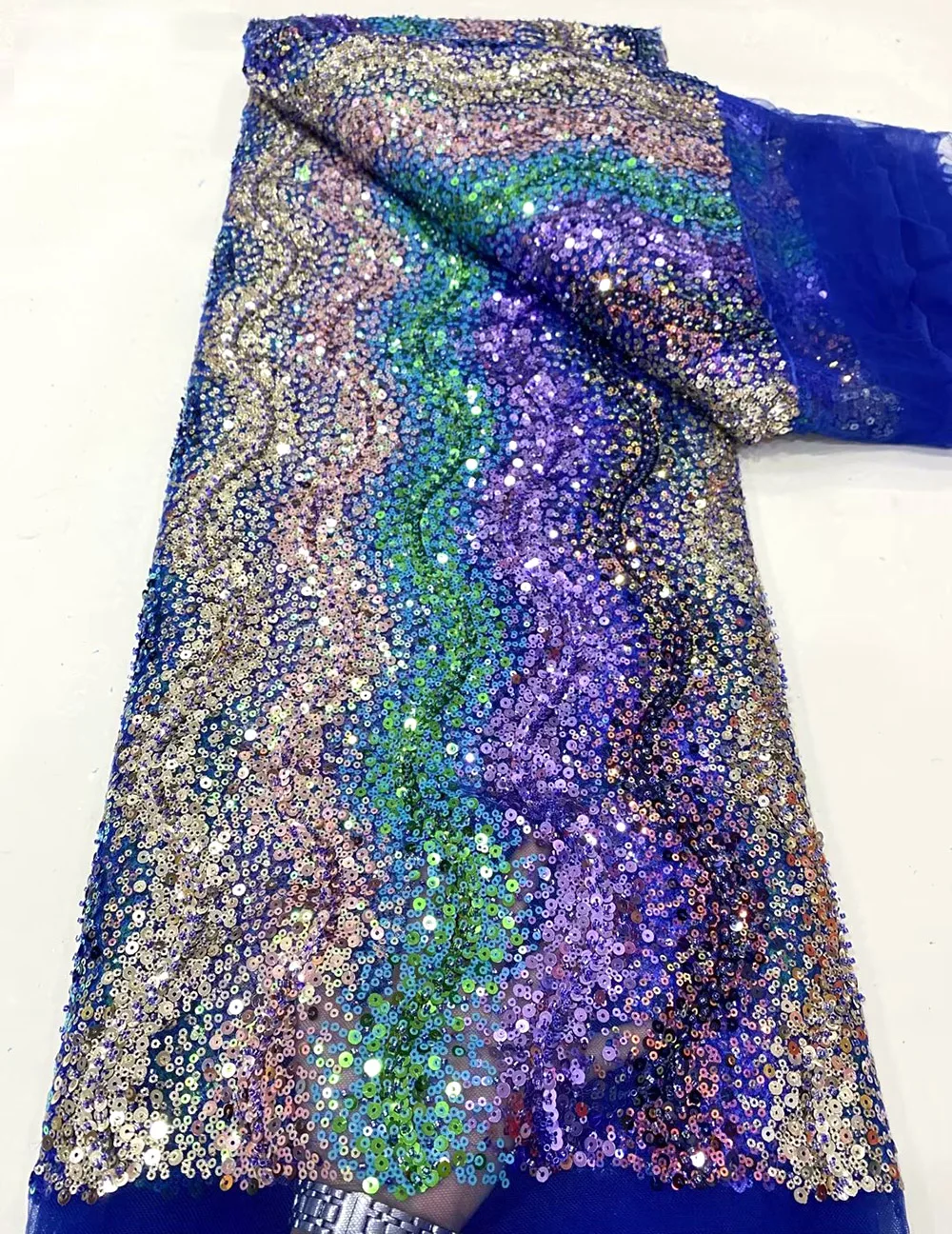 

Africa Heavy Handmade beaded Lace Fabric 2023 High quality French mesh tulle lace fabric Nigerian party wedding