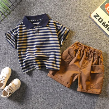 Summer high-quality baby boys clothes suits Korean version fashion kids girls T-shirt sets comfortable pure cotton 1