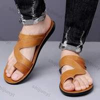Sandales d'été pour hommes, antidérapantes, respirantes, légères, semelle souple, chaussures de plage, confortables, à la mode, pantoufles à enfiler, nouvelle collection 2025 5