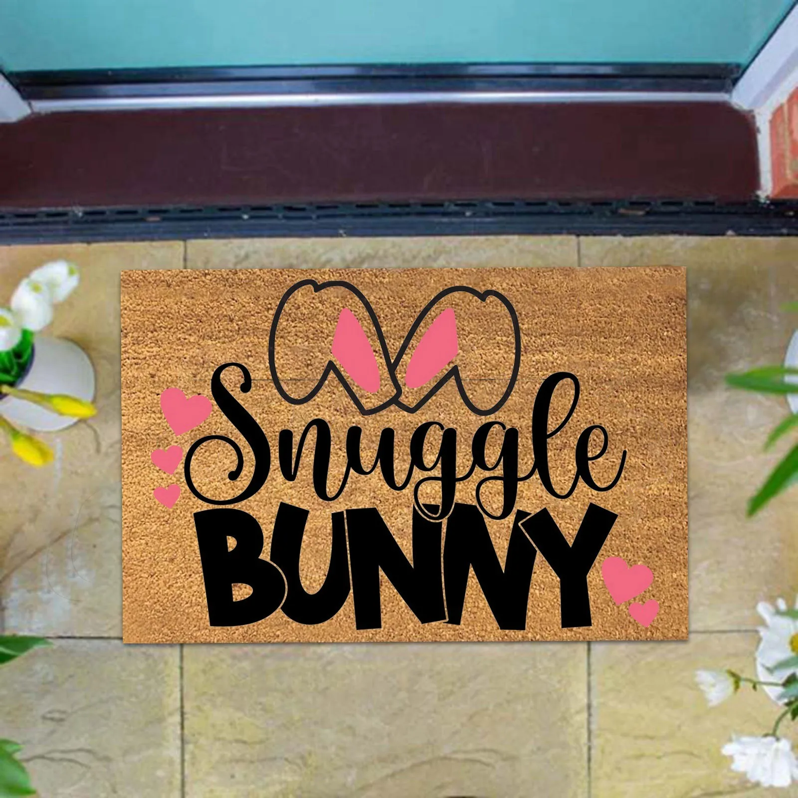 40*30cm Easter Bunny Door Mat Entryway Floor Rug Floor Decoration Cartoon Easter Rabbit Letters Doormat Bathroom Home Carpet
